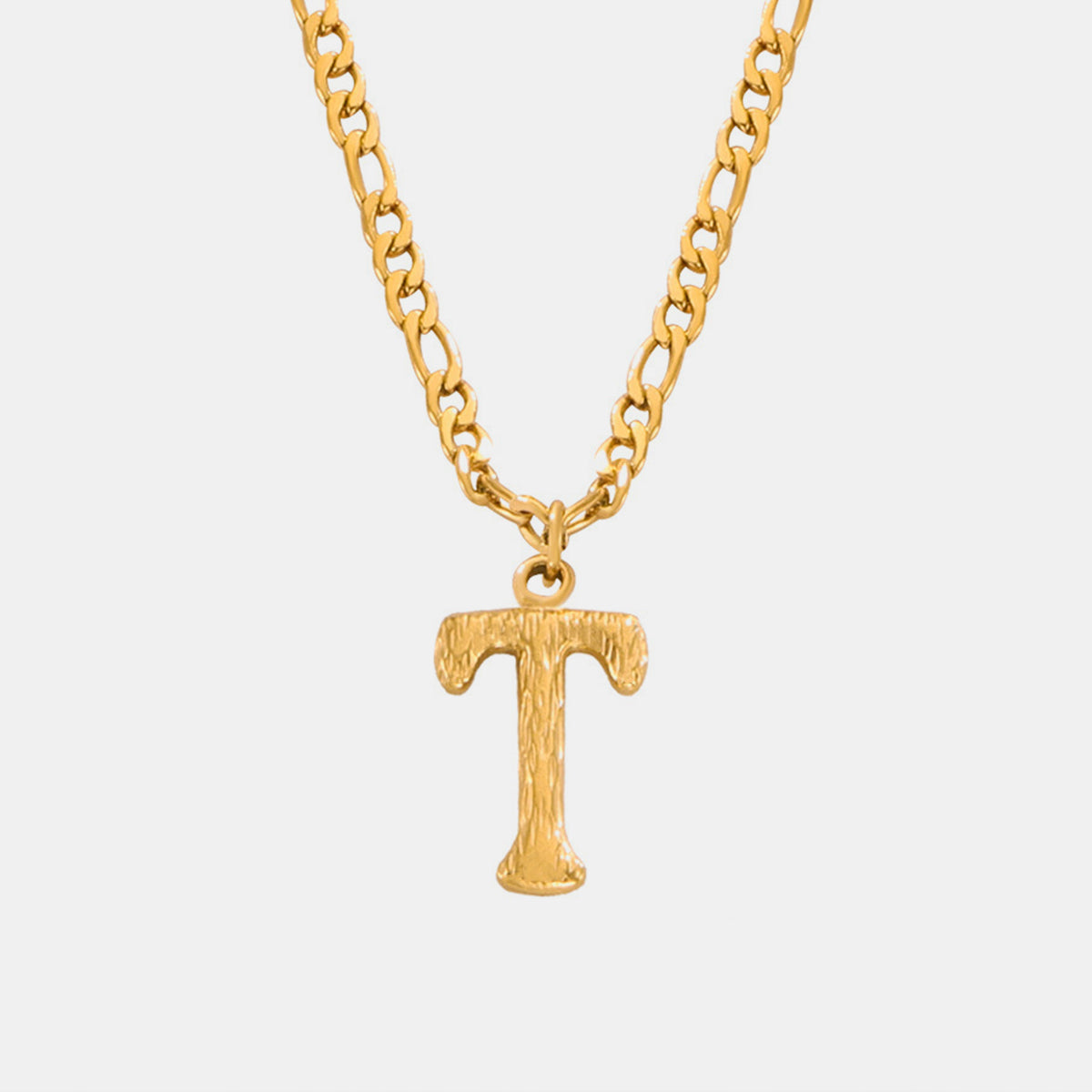 Titanium Steel Letter Pendant Necklace 