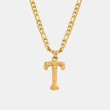 Titanium Steel Letter Pendant Necklace 