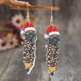 PU Leather Alloy Pencil Earrings 