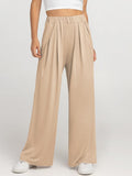 Elastic Waist Wide Leg Pants Pants