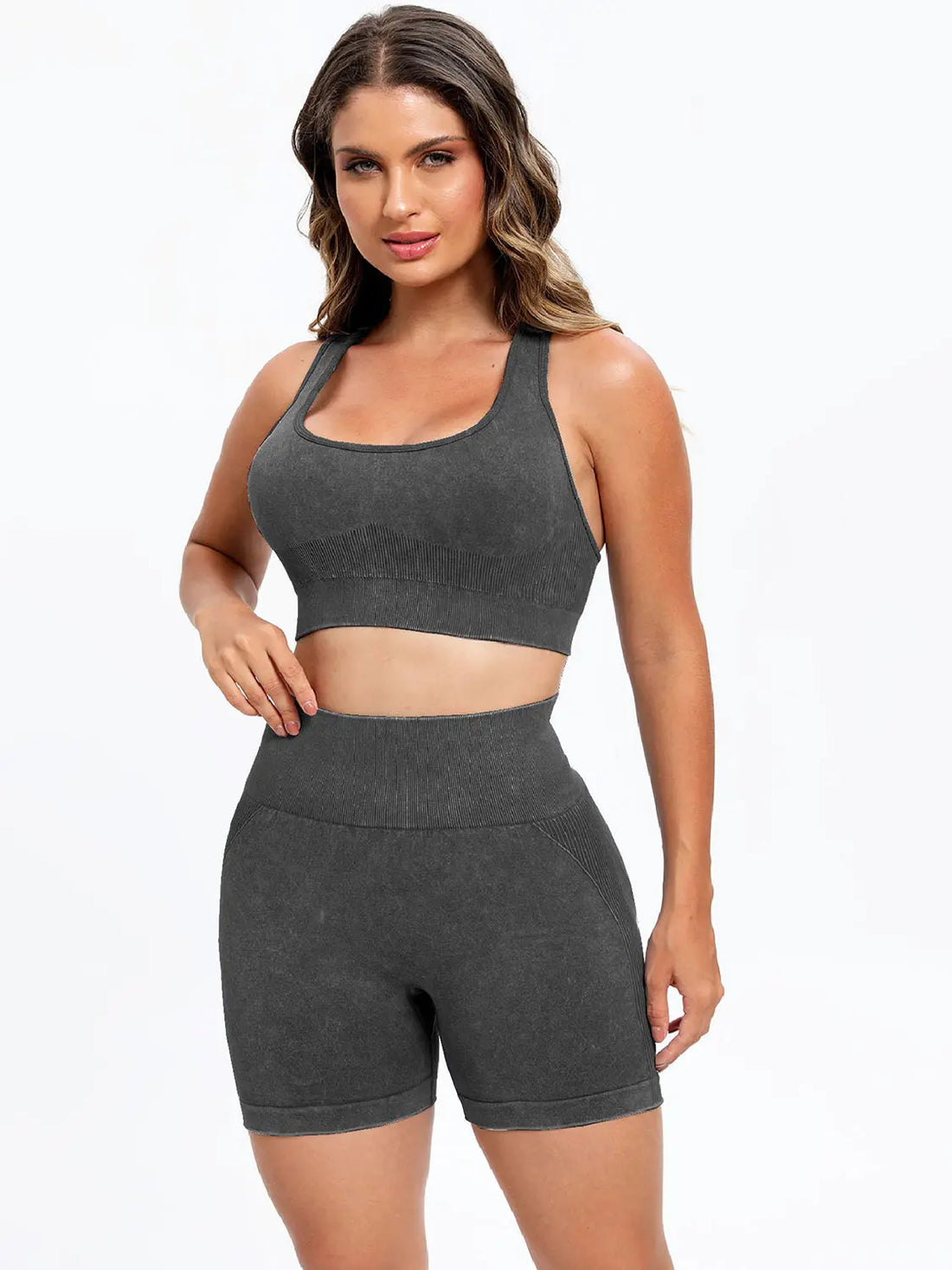 Scoop Neck Wide Strap Top and Shorts Active Set 