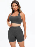 Scoop Neck Wide Strap Top and Shorts Active Set 