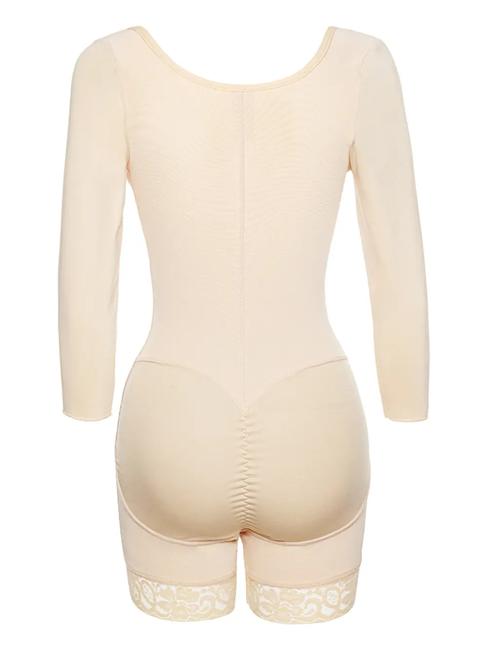 Full Size Zip Up Lace Detail Long Sleeve Shapewear Lingerie & Nightwear