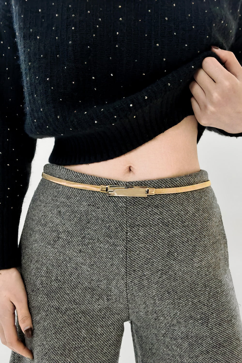 Elastic Iron Skinny Belt 