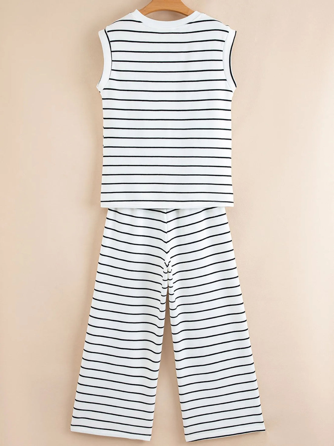 Casual Striped Tank and Wide Leg Pants 2pcs Set Two Piece Dresses