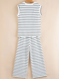Casual Striped Tank and Wide Leg Pants 2pcs Set Two Piece Dresses