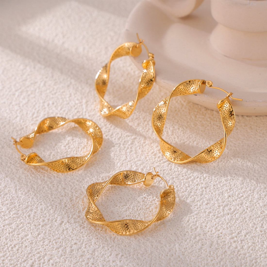 Titanium Steel Twisted Earrings 