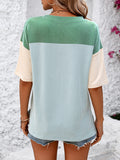 Mandy Color Block Round Neck Half Sleeve T-Shirt 