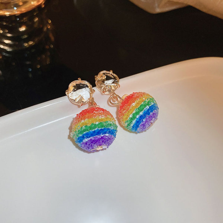 Contrast Crystal Bead Earrings 