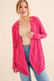 And The Why Full Size Thermal Hooded Open Front Cardigan with Pockets 