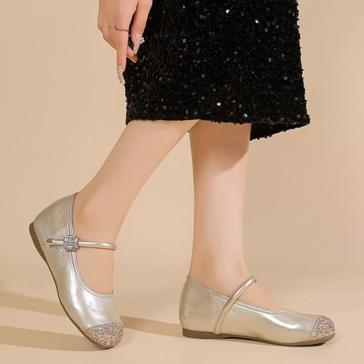 Round Toe Mary Jane Loafers 