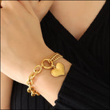 Half Chunky Chain Titanium Steel Bracelet 