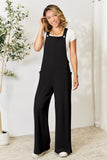 Double Take Full Size Wide Strap Overall with Pockets 