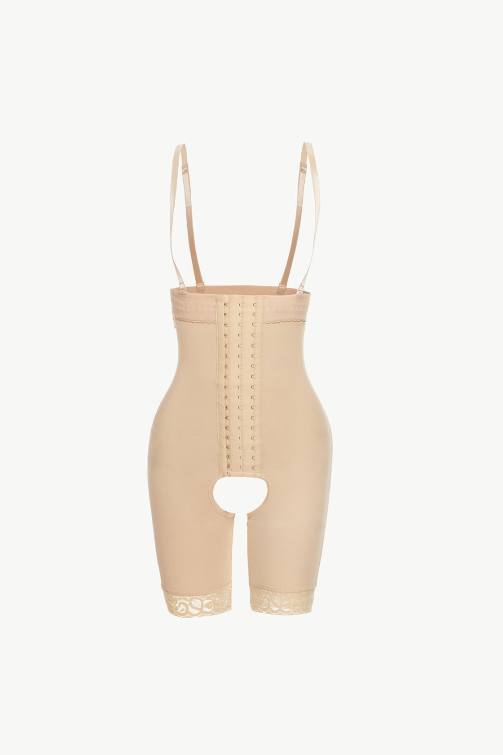 Full Size Hook-and-Eye Lace Trim Shaping Bodysuit 