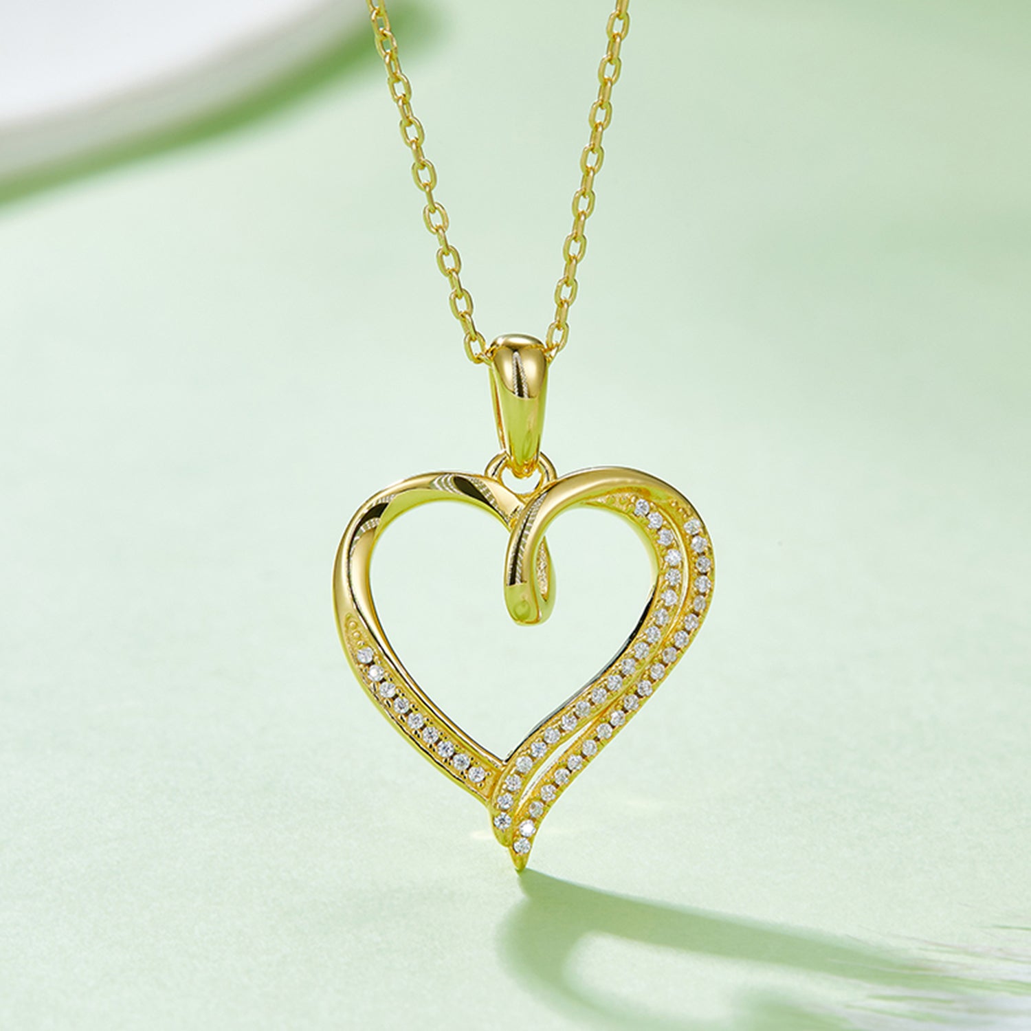 Moissanite 925 Sterling Silver Heart Shape Necklace 