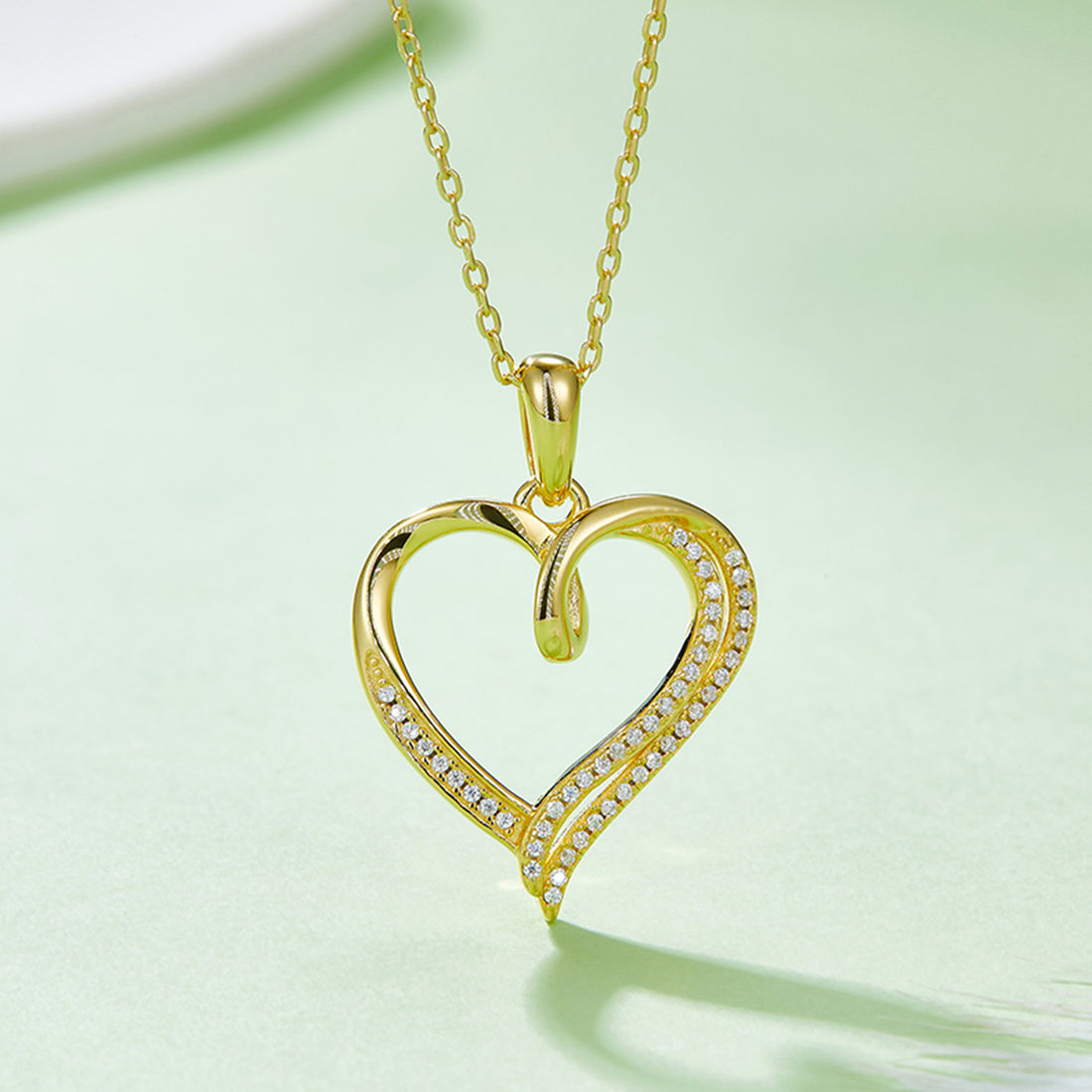 Moissanite 925 Sterling Silver Heart Shape Necklace 