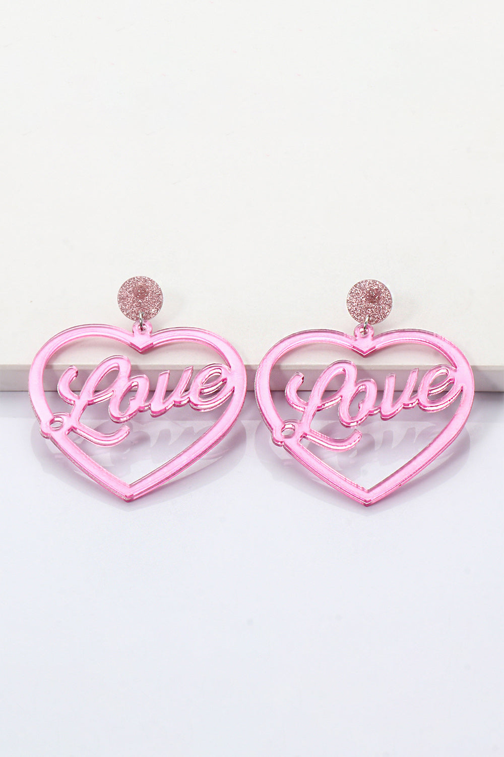 Heart Shape Acrylic Dangle Earrings 