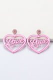 Heart Shape Acrylic Dangle Earrings 