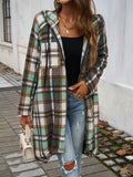 Devine Plaid Zip Up Hooded Coat 