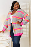 Woven Right Ribbed Long Sleeve Cardigan 