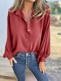 Full Size Collared Neck Long Sleeve Shirt 