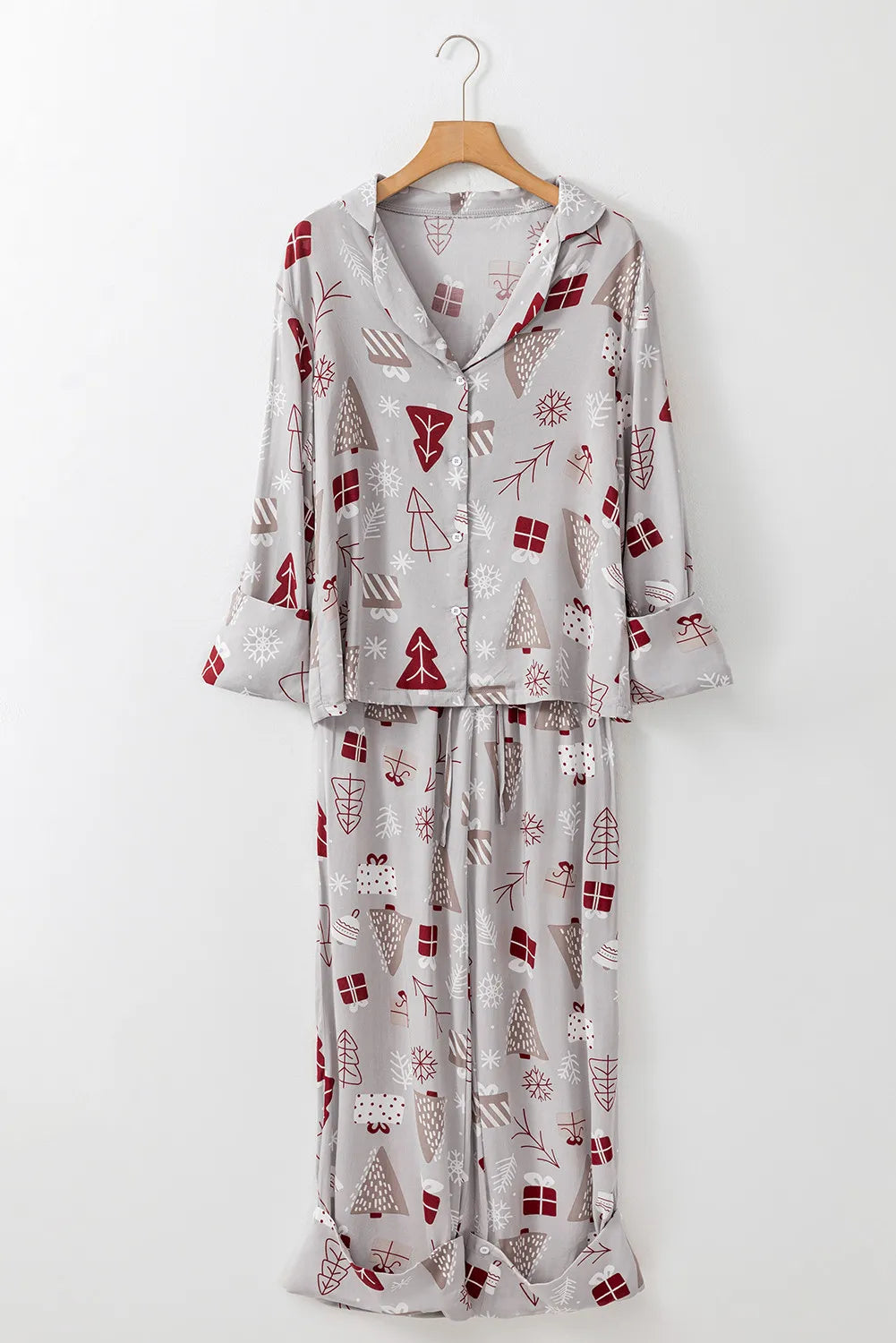 Printed Long Sleeve Top and Pants Lounge Set Lingerie & Nightwear
