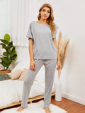 Boat Neck Top and Pants Lounge Set Lingerie & Nightwear
