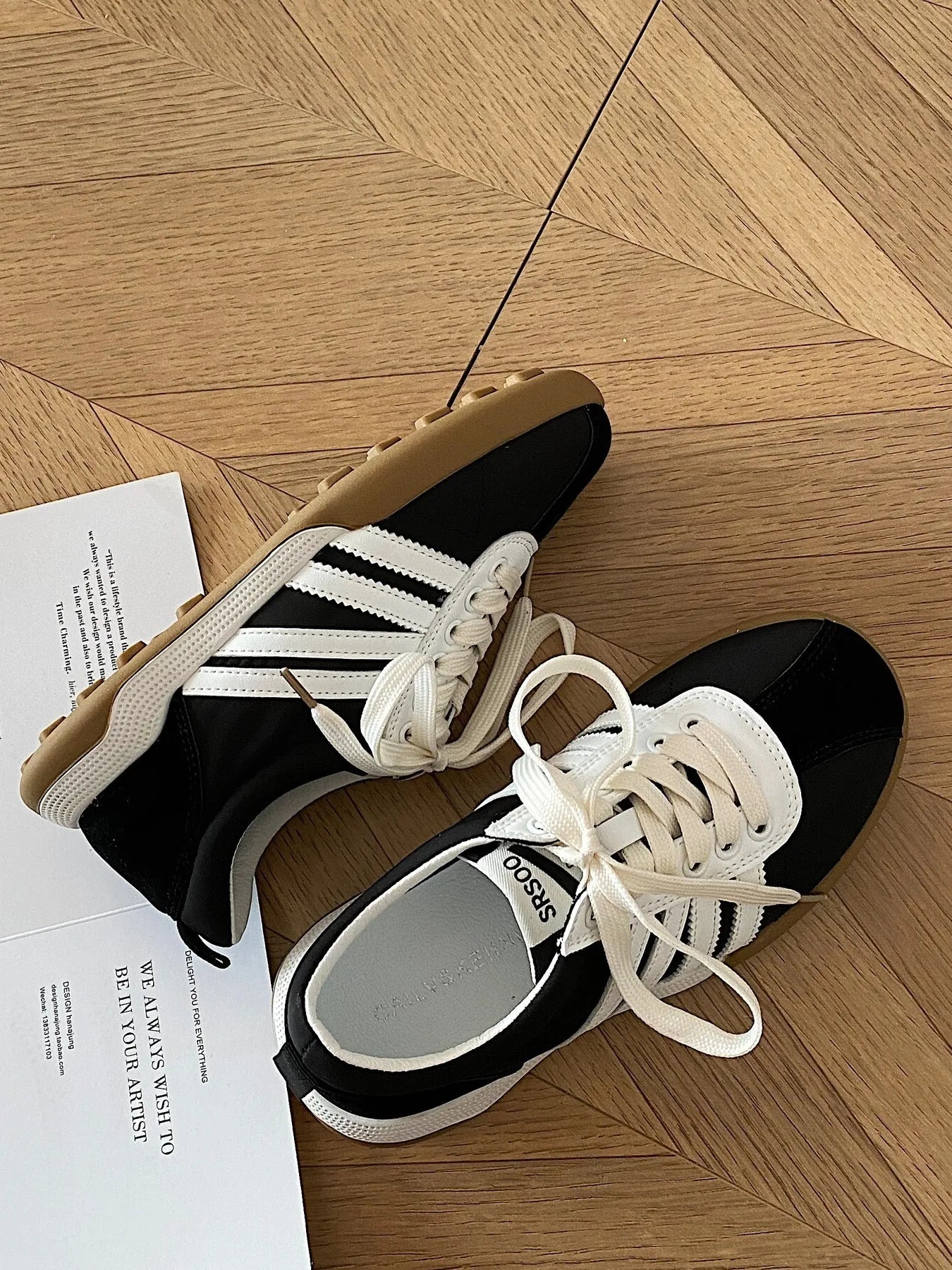 Striped Lace Up Sneakers 