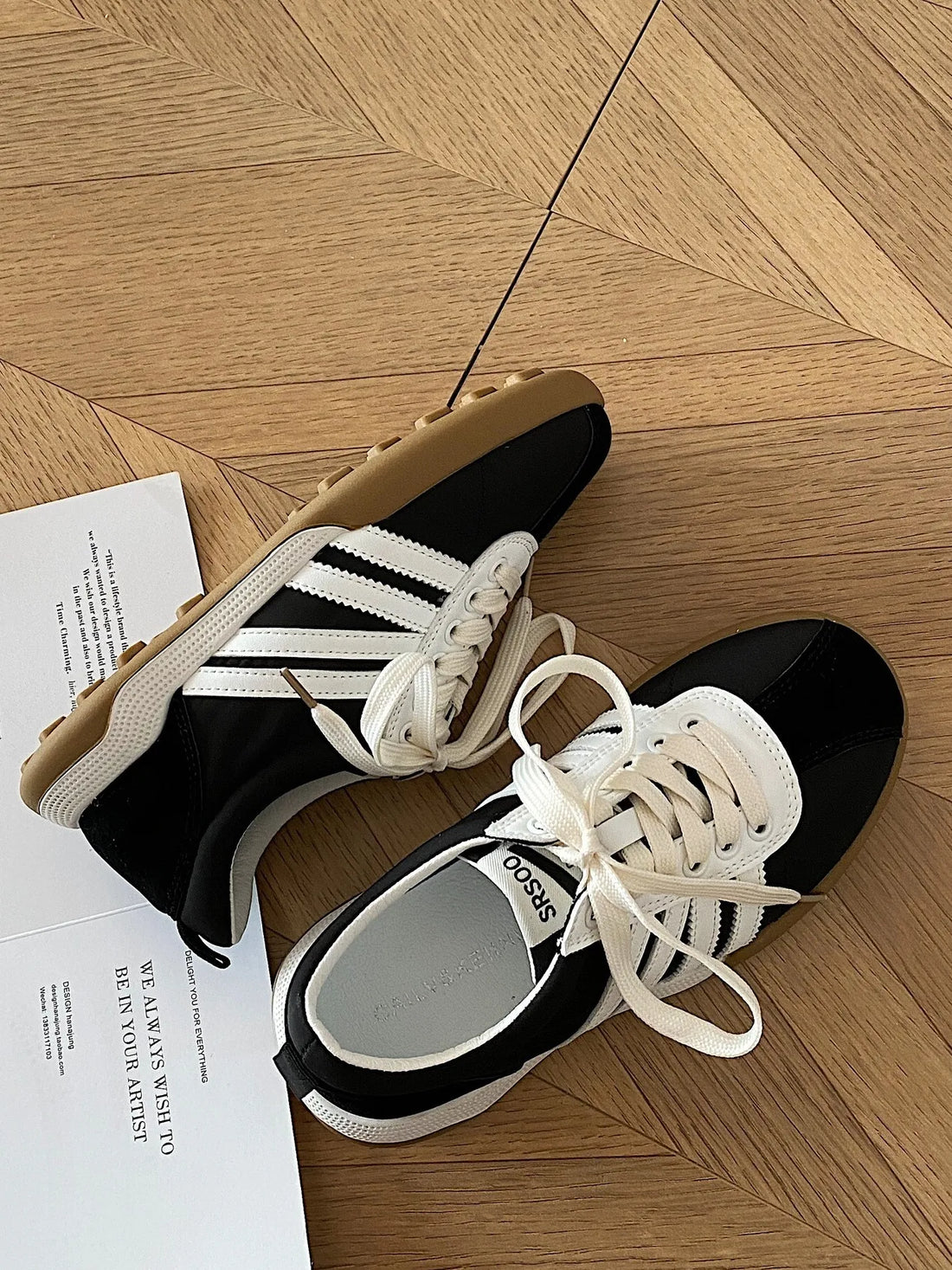 Striped Lace Up Sneakers 