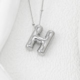 Copper Bubble Letter Pendant Necklace 