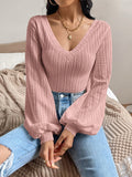 Honey V-Neck Long Sleeve T-Shirt 