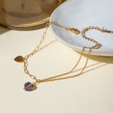 Stainless Steel Synthetic Crystal Heart Anklet Bracelet 