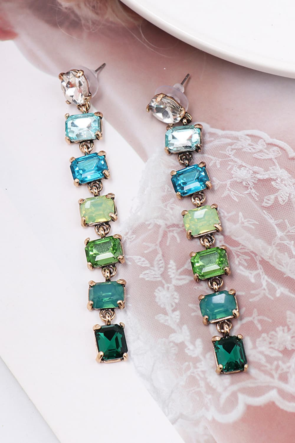 Geometrical Shape Resin Dangle Earrings 