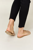 WILD DIVA Rhinestone Open Toe Flat Sandals 