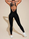 Cutout Wide Strap Active Jumpsuit 