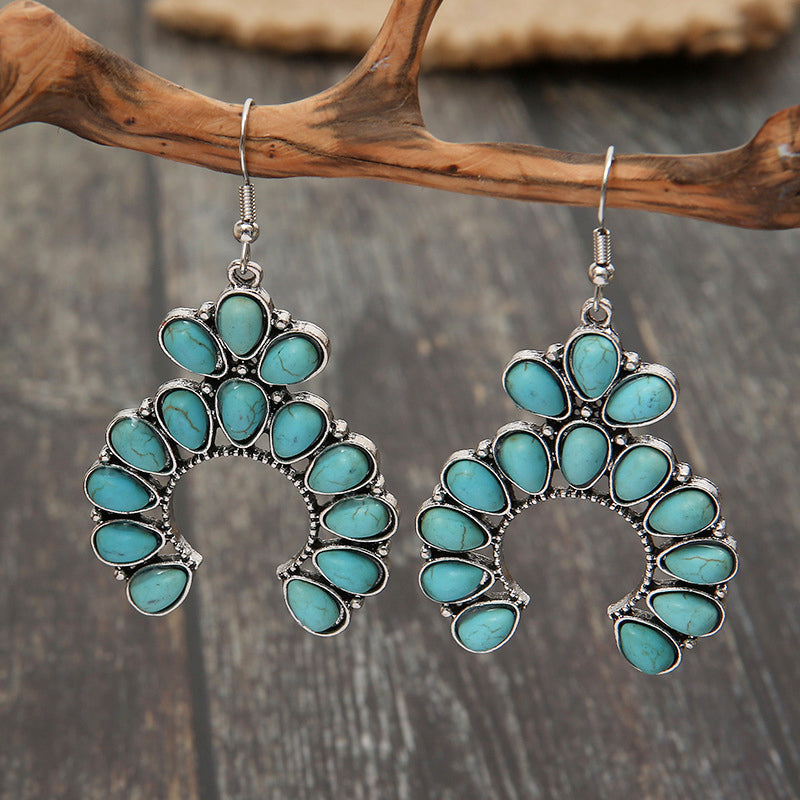 Artificial Turquoise Drop Earrings 