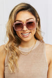 Square Metal-Plastic Hybrid Temple Sunglasses Accessories