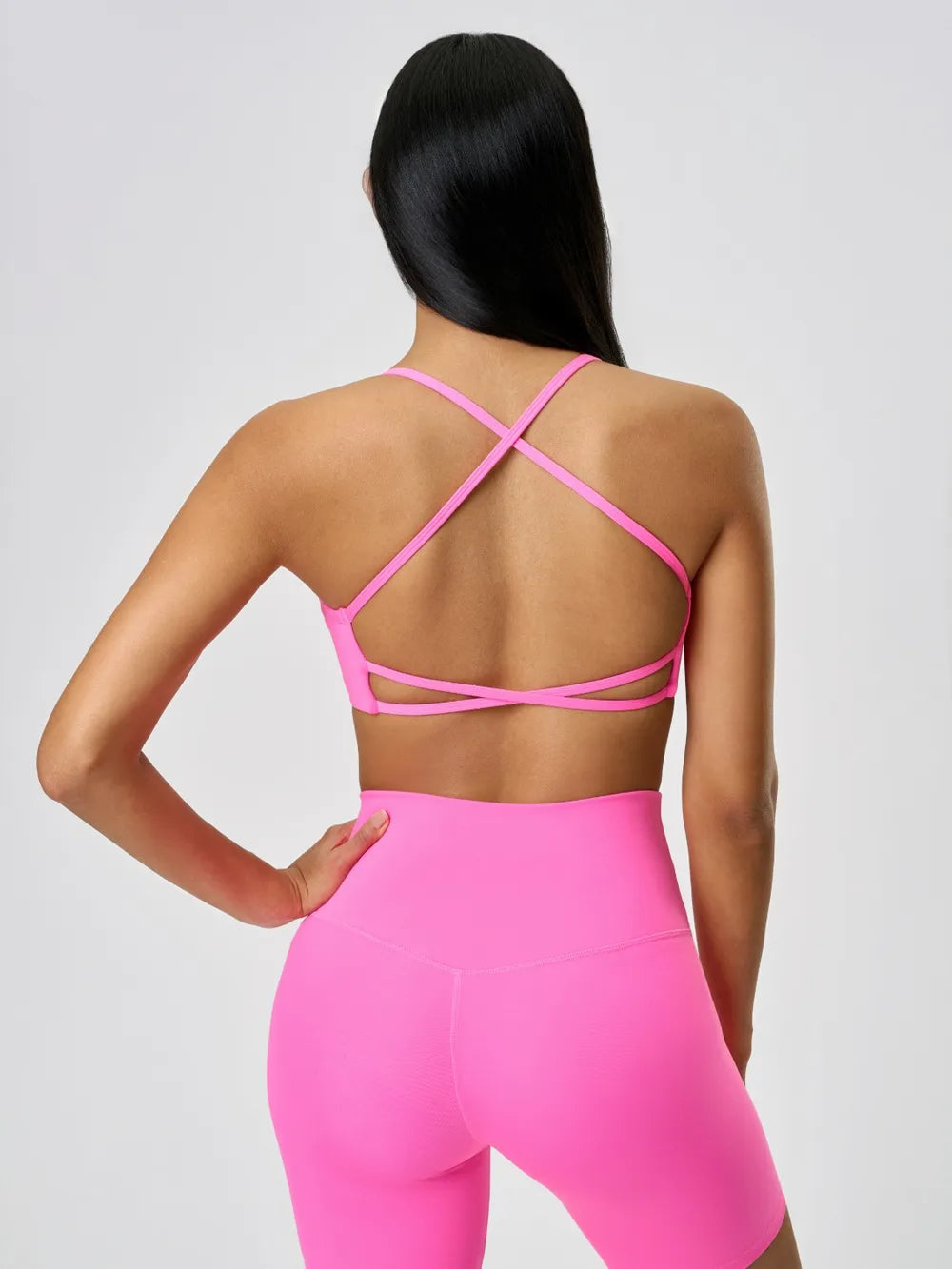 Millennia Crisscross Back Scoop Neck Active Cami with Detachable Chest Pads 