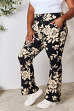 Heimish Full Size High Waist Floral Flare Pants 