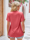 Double Take Ruched V-Neck Short Sleeve T-Shirt 