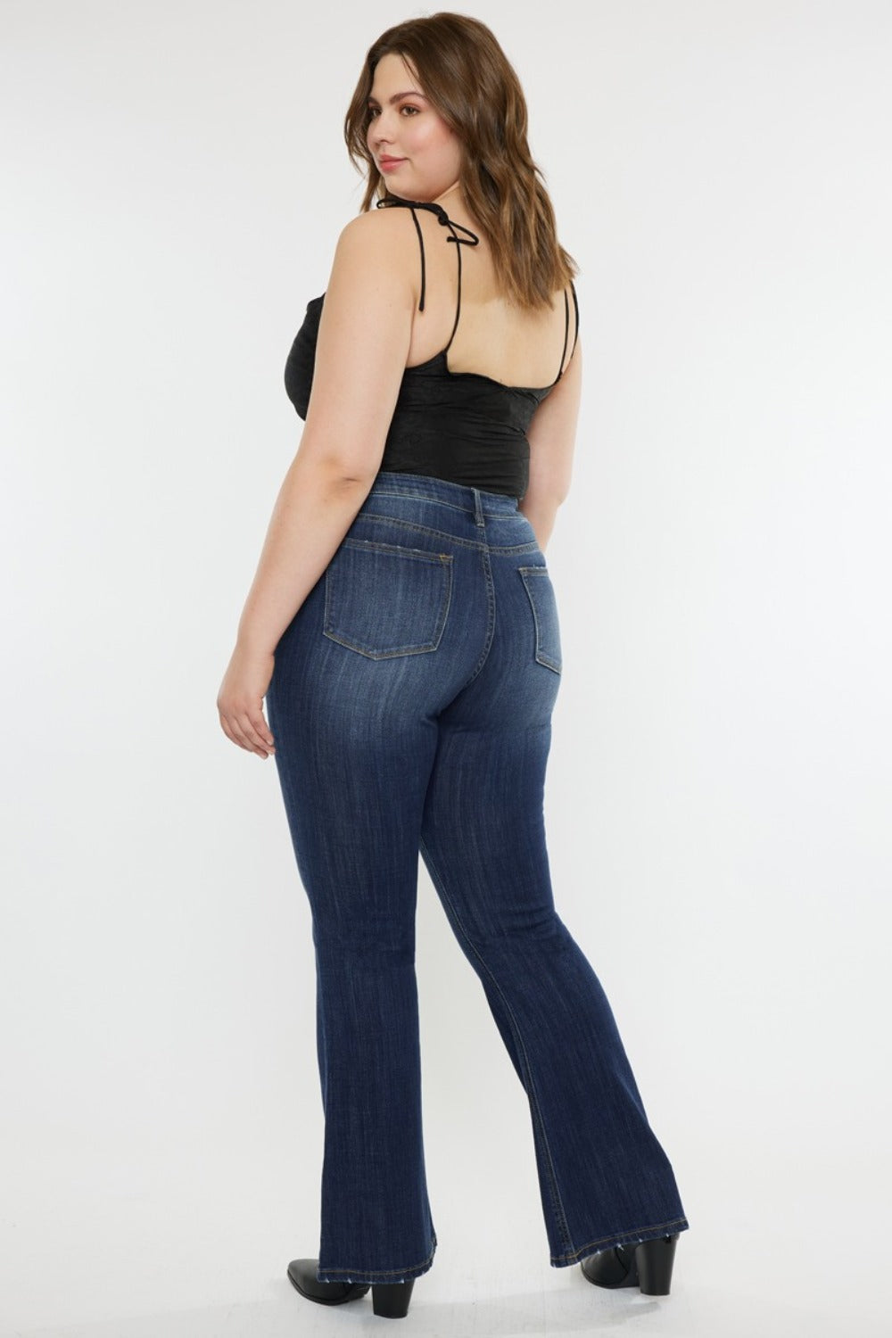Kancan Full Size Mid Rise Slim Flare Jeans 
