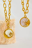 Round Pendant Stainless Steel Necklace 