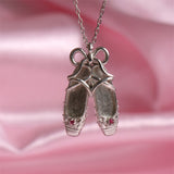 Copper Ballet Shoe Pendant Necklace 