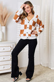 Angel Wings Double Take Button-Up V-Neck Dropped Shoulder Cardigan 