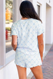 Printed Round Neck Top and Shorts Two-Piece Lounge Set Lingerie & Nightwear