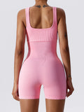 Basic Bae Ribbed Sleeveless Active Romper 