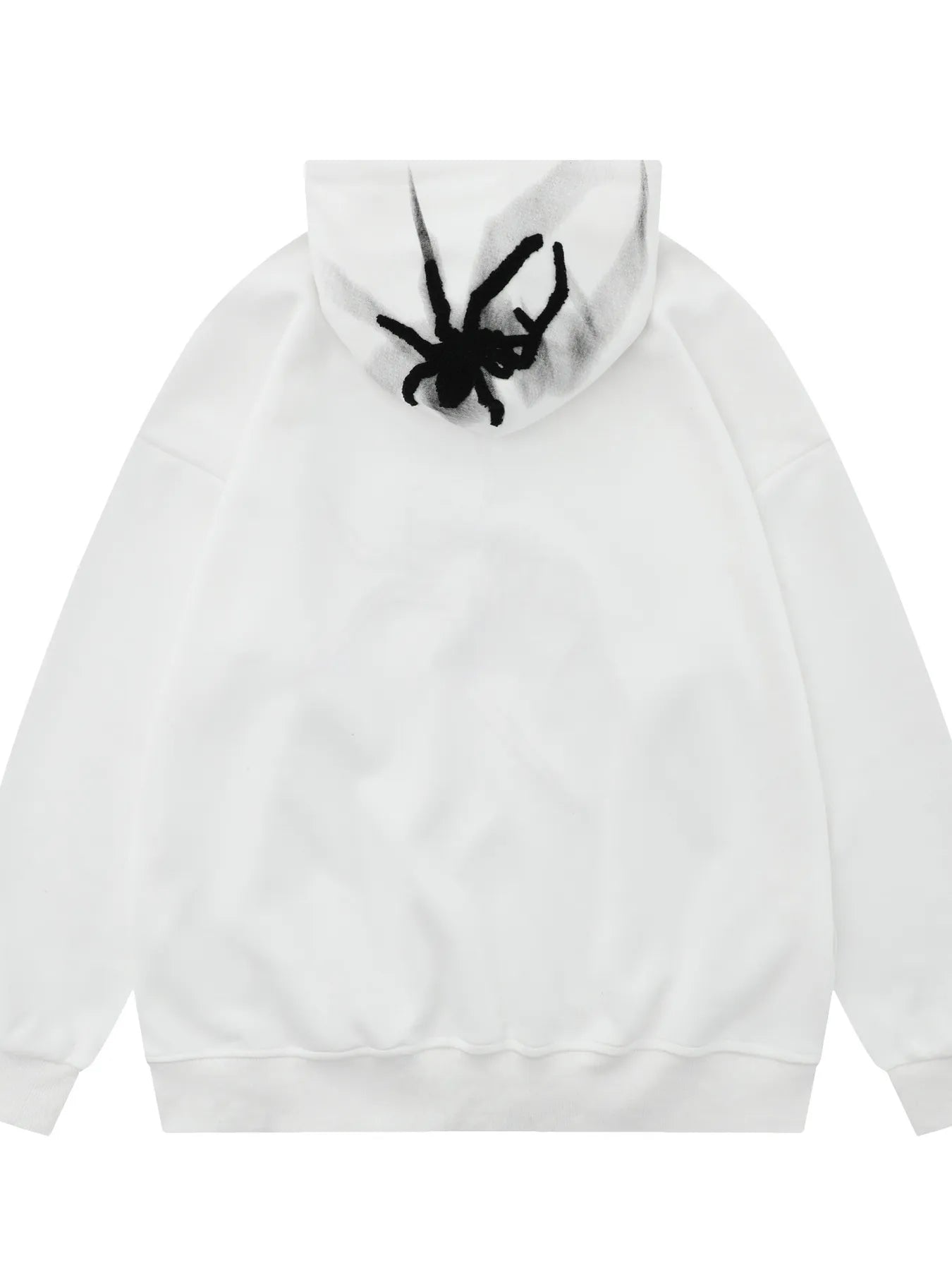 Men's Spider Graphic Oversized Hoodie with Side Button Details 