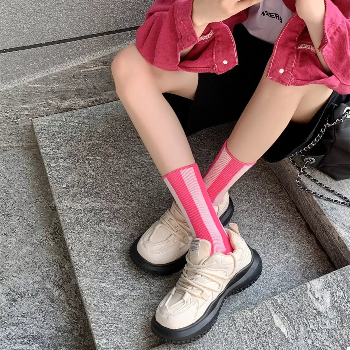 Contrast Striped Crew Socks Lingerie & Nightwear