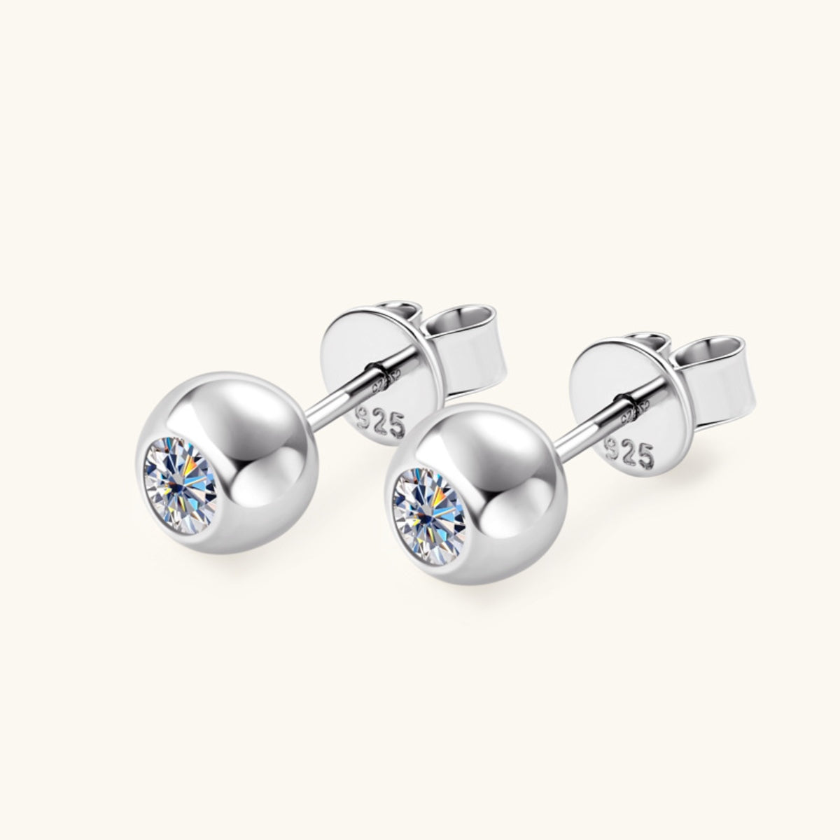 Moissanite 925 Sterling Silver Stud Earrings 
