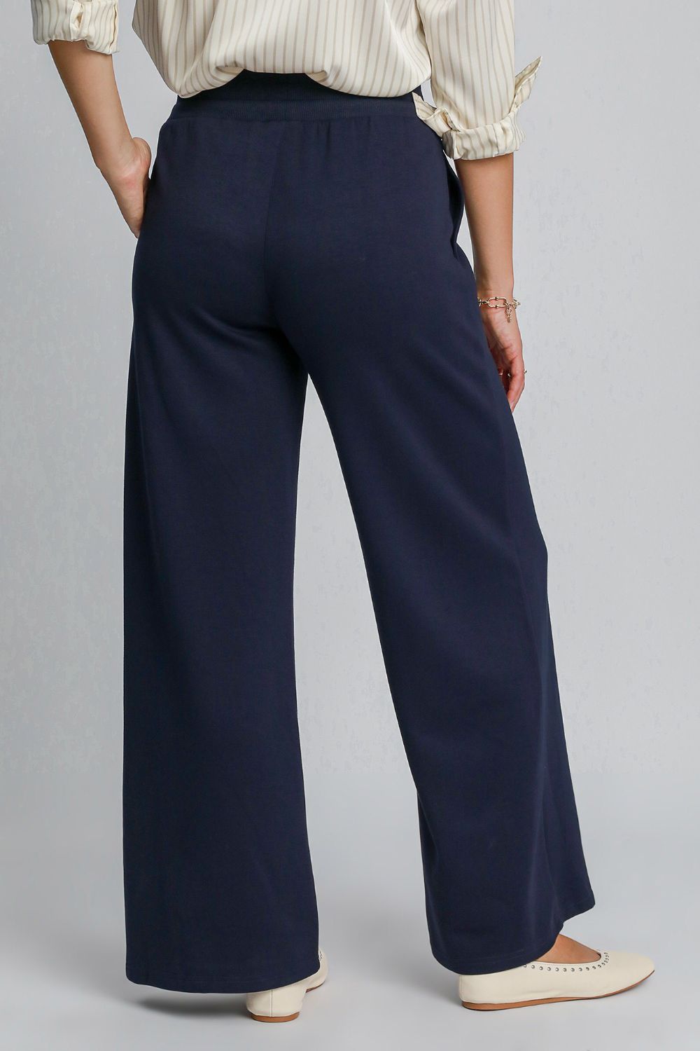 Umgee Drawstring Wide Leg Pants with Pockets 